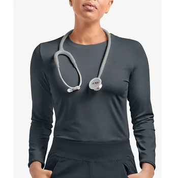 winter products 2023 Women Scrubs Uniforms Nurse Uniforms Long Sleeve Under Scrub Stretch T-shirt Scrub Tops