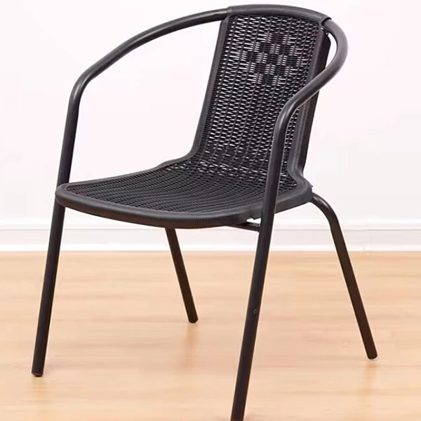 Garden Wicker Chair Pe Rattan Round Metal Patio Rattan Dining Chair ...