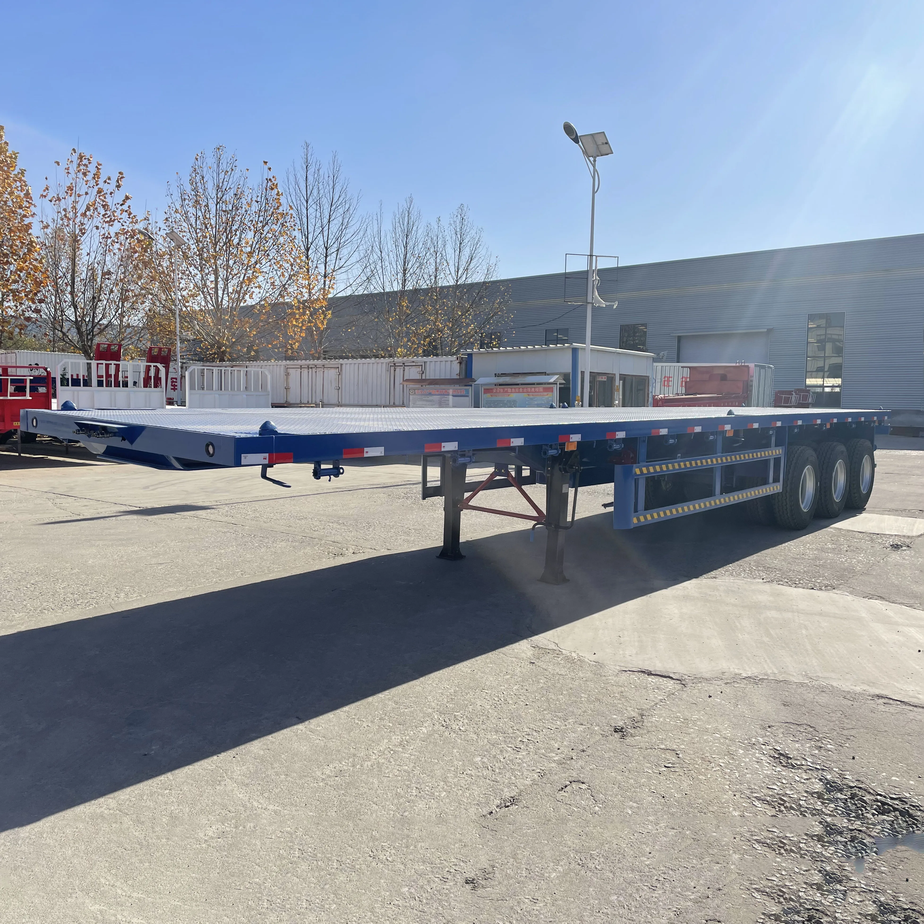 40t 60t Flatbed Flat Container Semi Trailer Heavy Duty Flatbed Semi ...