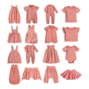 Baby Item Custom Unisex Baby Clothes Wholesale Plant Dye Natural Dye Cotton Baby Clothing Sets