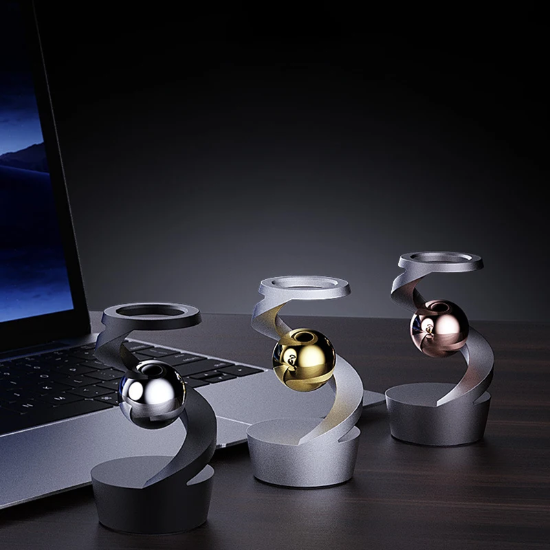 Metal Tabletop Floating Gyro Gravity Defying Kinetic Desk Toy Suspended Gyroscope Fidget Spinners for Adults Kids Gifts