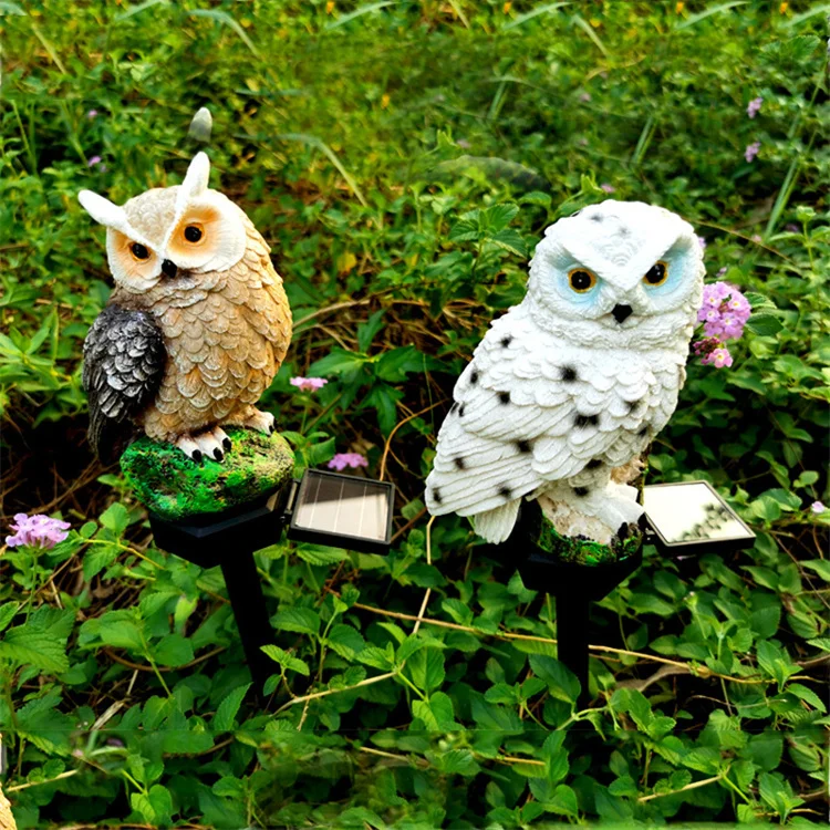 ソーラーバードライトオウムフクロウデザインランプLEDガーデン
