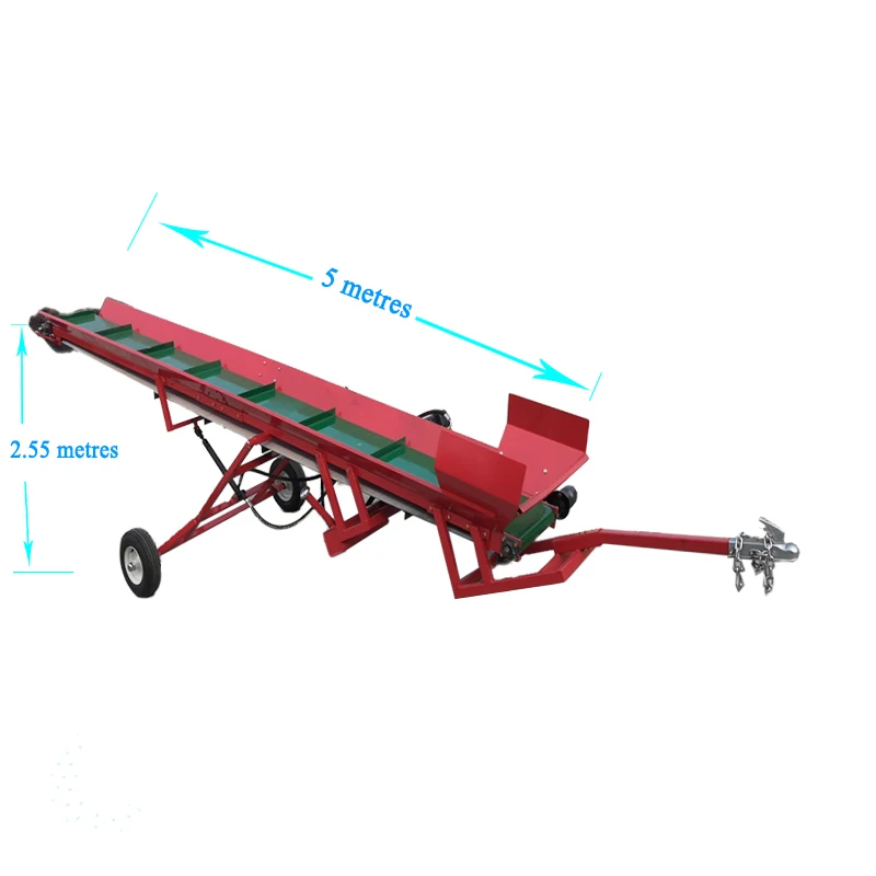 Power Engine Conveyor 5 Meter Petrol Engine Log Wood Conveyor ATV Firewood Conveyor Belt ...