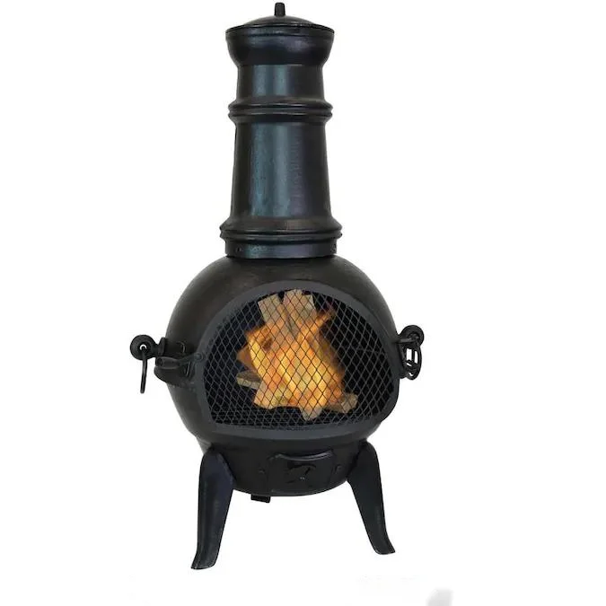 Source Black Pot Belly Cast Iron Outdoor 34-in Chiminea fire pit with stand  on m.alibaba.com