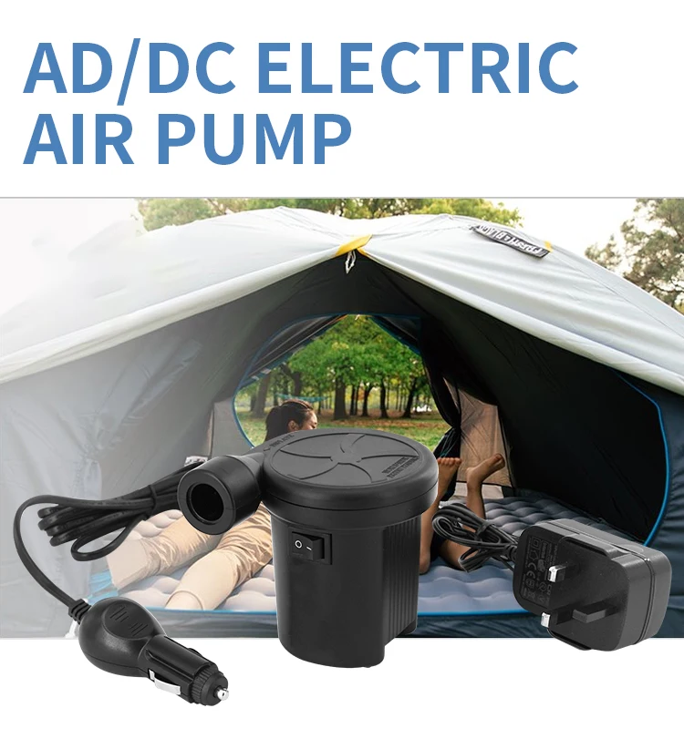 Small Camping Electric Inflate Air Pump Car Adapter 12v Portable Electric Inflator Air Pump For