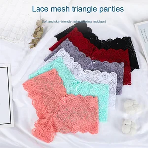 Women's Sexy Lace Thong Underwear Ultra-Thin Knitted Panties with Breathable Low Waist Design