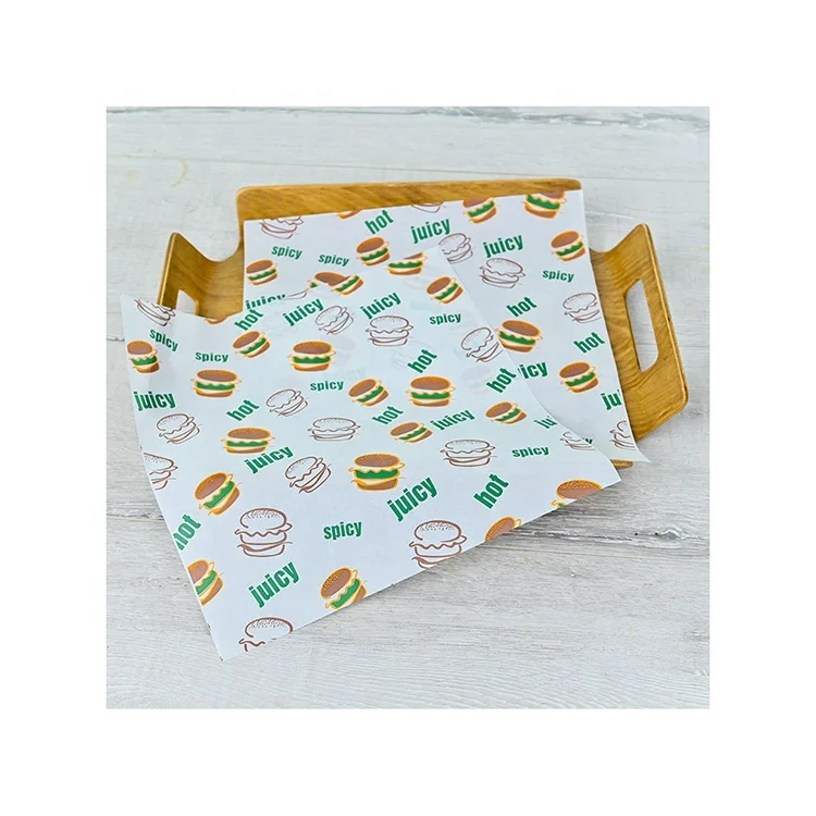 Food Wrapping Paper Custom Sandwich Food Wrap Greaseproof Paper Packaging Printing Baking Paper Wood Pulp