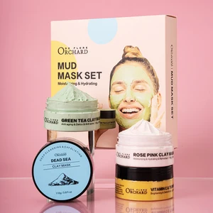 ORCHARD DE FLORE Moisturizing Clay Facial Mask for Skin Care,Deep Cleansing Turmeric Vitamin C Green Tea Dead Sea Rose Clay Mask