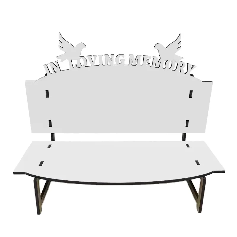 Custom Wood MDF Cheap in Loving Memory Small Chair Frame Sublimation Memorial Benches