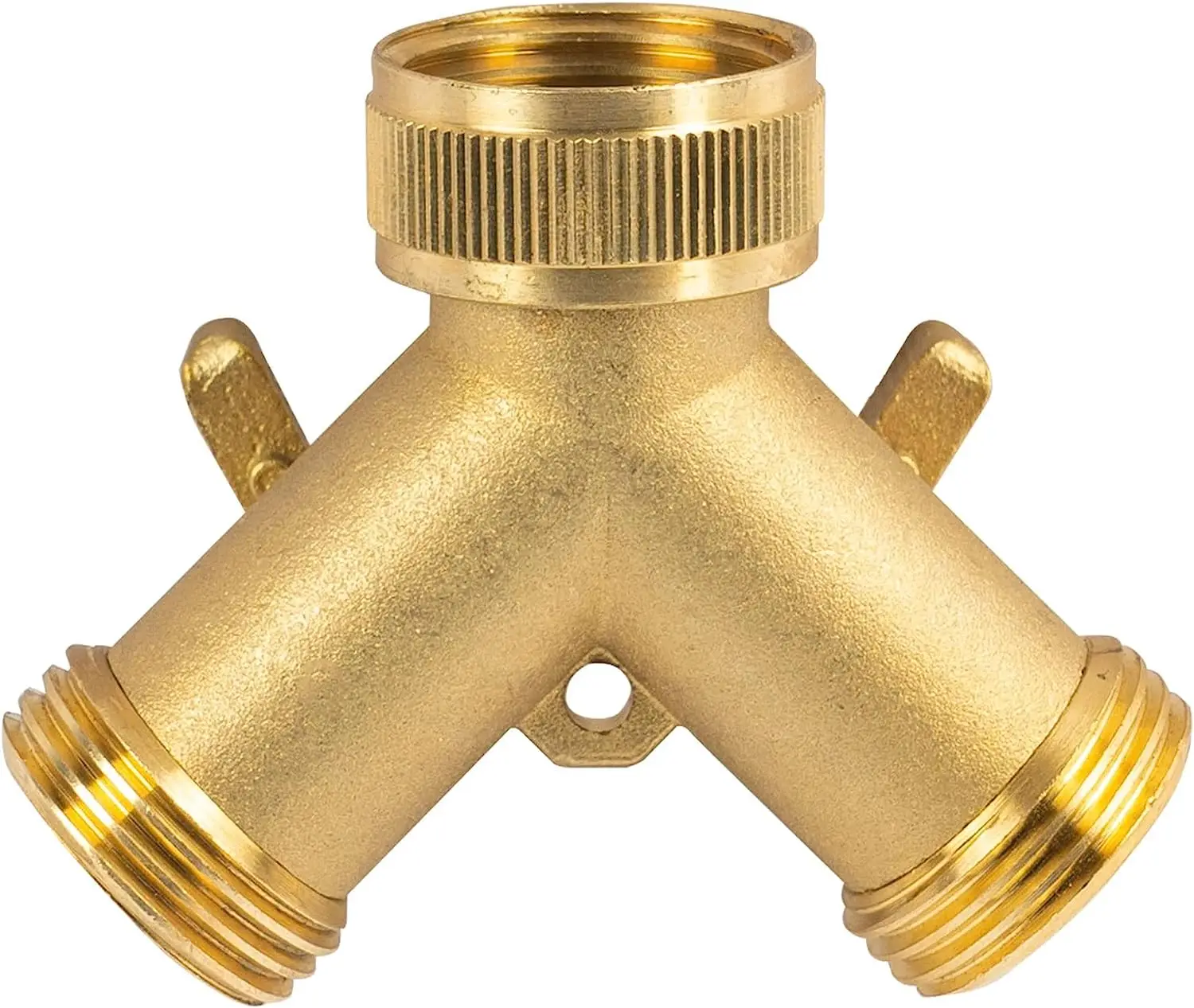 Durable Garden Hose Splitter 2 Way,Solid Brass Hose Y Splitter 2 Valves With 2 Extra Rubber