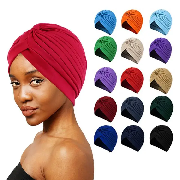 10 Pack Stretch Turban Head Wraps - Chemo Beanies For Women Assorted Colors