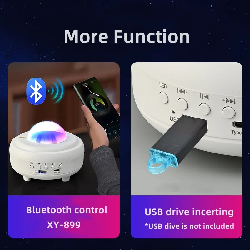 Aurora Borealis Starry Sky Projection Light Full Sky Projector Atmosphere Light Bedroom Warm Romantic Sleep Night Light