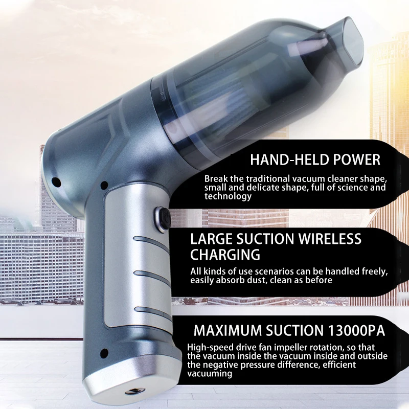 Mini Portable Handheld Vacuum Cleaner High Power Wireless ABS Suction for Car Cleaning - view 6