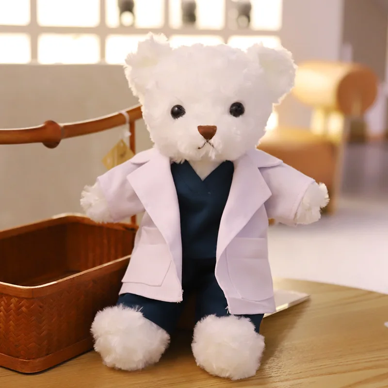 Costume Docteur Pour Ours En Peluche 25 Cm - Kit Jeu De Rôle Médecin Avec Manteau, Haut Et Pantalon Doux - 2