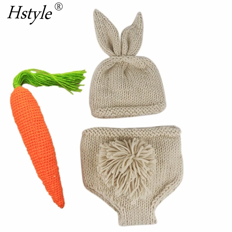 Детские носки для новорожденных девочек и мальчиков вязаный костюм фон фотосъемки со стойкими ушками кролика; С ушами кролика морковки комплект A514
