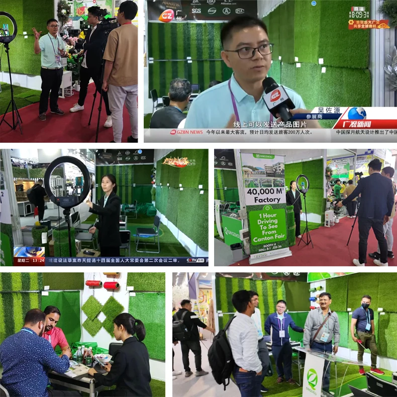 QINGZHOU Three-Color Landscape Outdoor Synthetic Grass Carpet Artificial Grass for Garden Decor