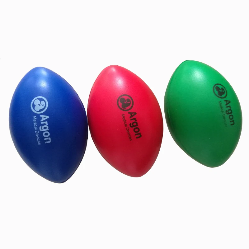 Different Size and Colors PU Anti Stress Rugby Ball  Foam Relief Rugby Stress Ball Toys