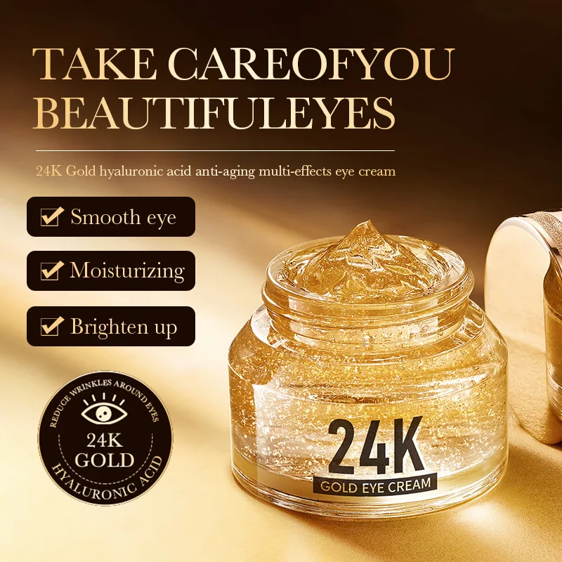 Private Label Eye Cream for Dark Circles and Puffiness OEM ZOZU Anti Wrinkles Collagen 24k Gold Eye Cream