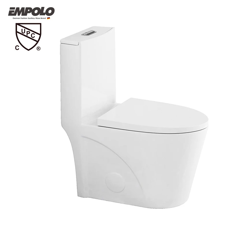 Empolo CUPC Toilets High Quality Glossy White Bathroom One Piece Toilet Bowl Luxury Wc Ceramic Sanitary Ware Accessories