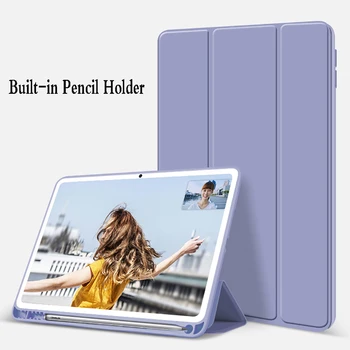 Case For iPad pencil holder Trifold Smart Slim TPU Cover Air 2 3 4 mini 4 5 6 Pro 11" i pad 9.7 inch 10.5 inch Leather Case