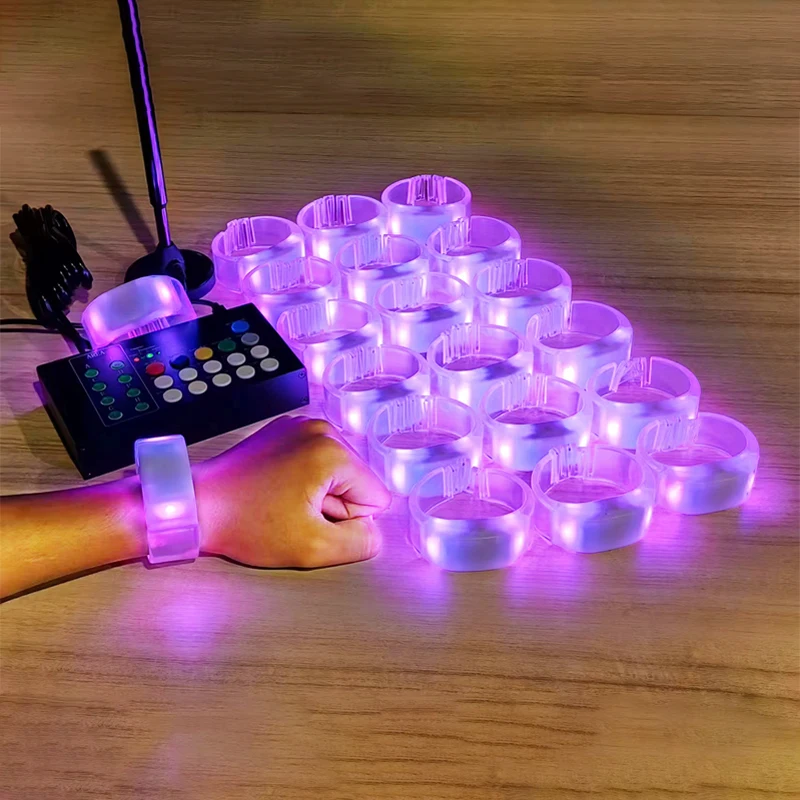 Wholesale DMX Control Led Color Changing RGB Bracelet Led lumineux Bracelet