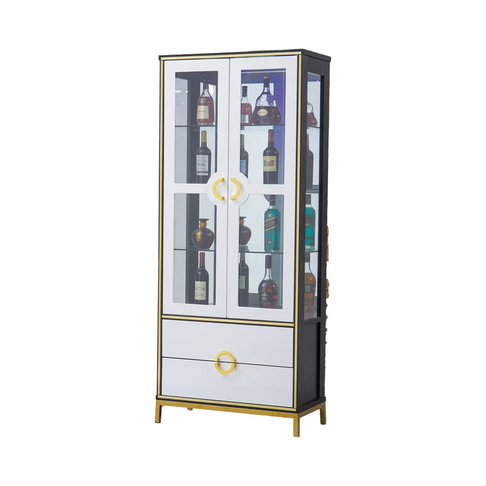 Современный роскошный стеклянный винный шкаф выдвижной для дома