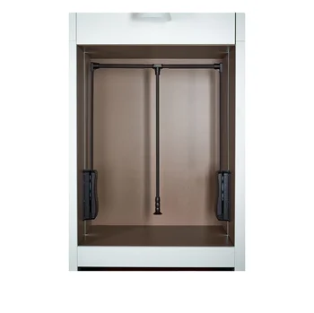 Closet Organizer Metal Pull down Wardrobe life in silver or black with side mounted installation