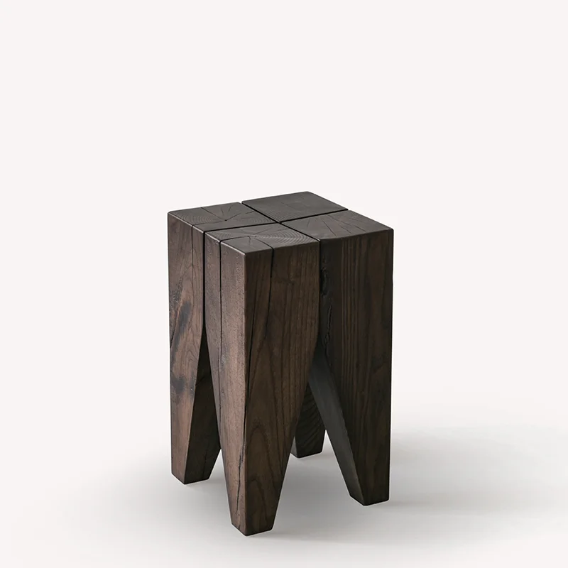 Nordic Solid Wood Decorative Stool - Creative Edge Design