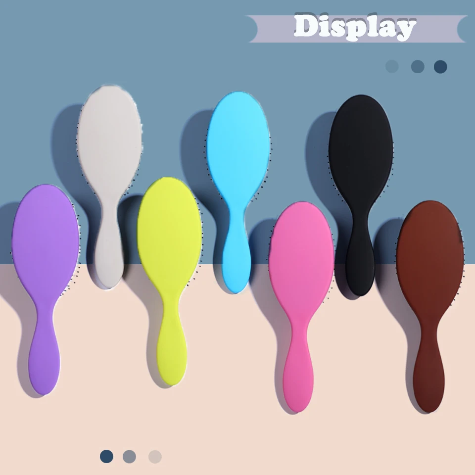 
Радужная расческа для волос с овальной щетиной кабана 