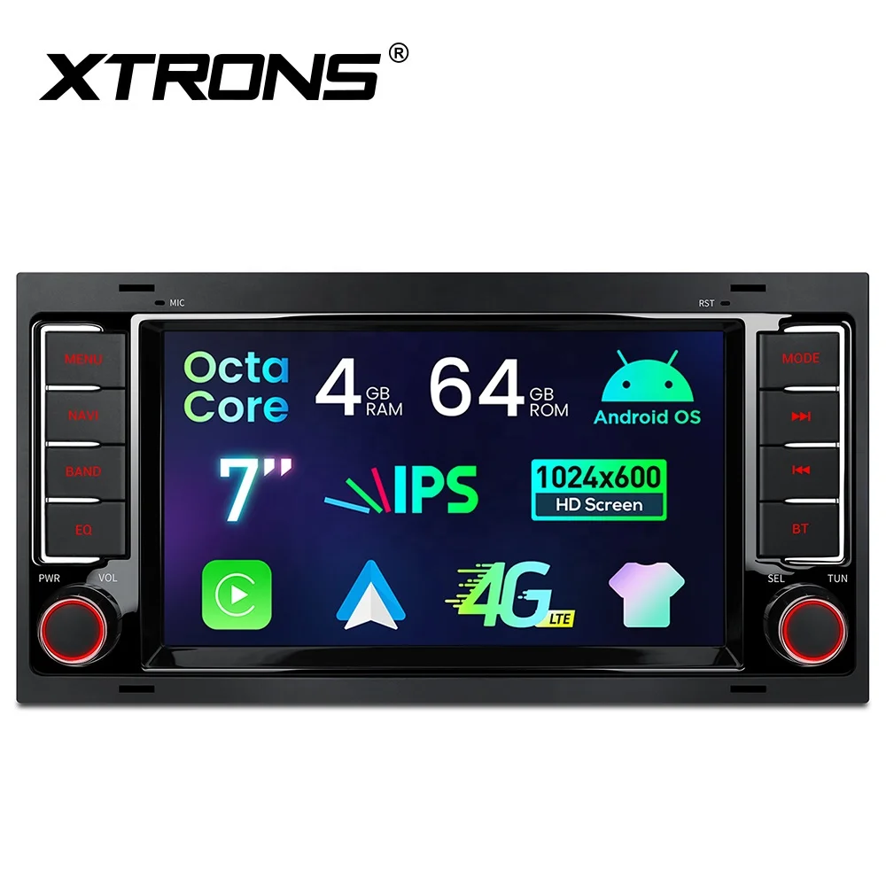 XTRONS 7 Inch Octa Core Android Navigation Car Stereo 4G LTE 4+64GB DSP RDS IPS Display for Volkswagen Touareg