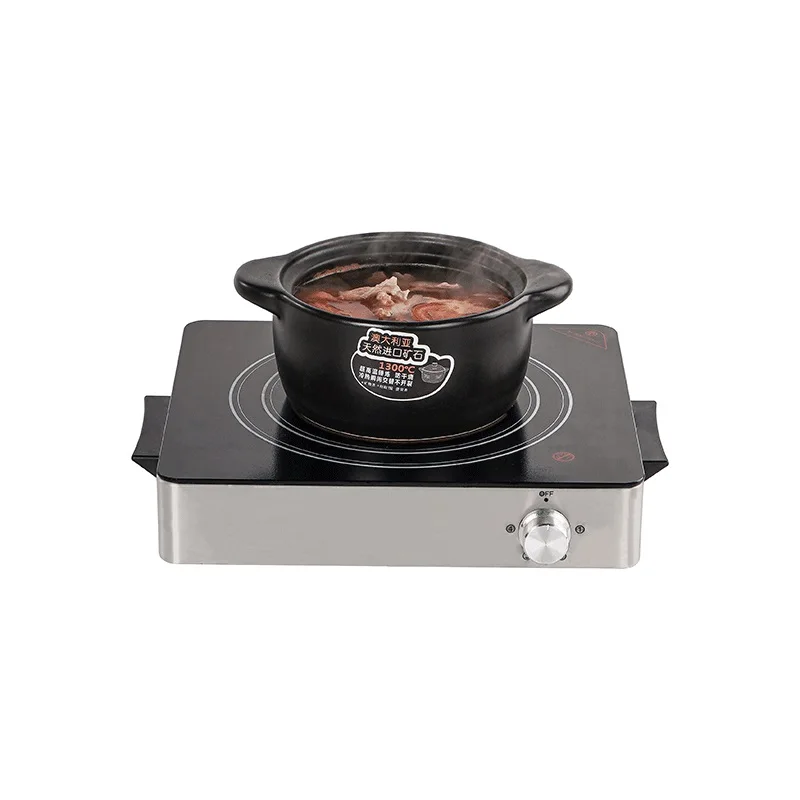 Single Burner Ceramic Hot Plate Stove with Thermostated Control Electric Power Source Coil Heating Element for Household Use
