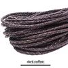 Cuero genuino trenzado de cuatro hebras, color marrón oscuro.