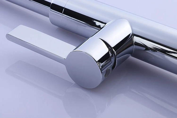 Grifo de latón negro para cocina, grifo abatible