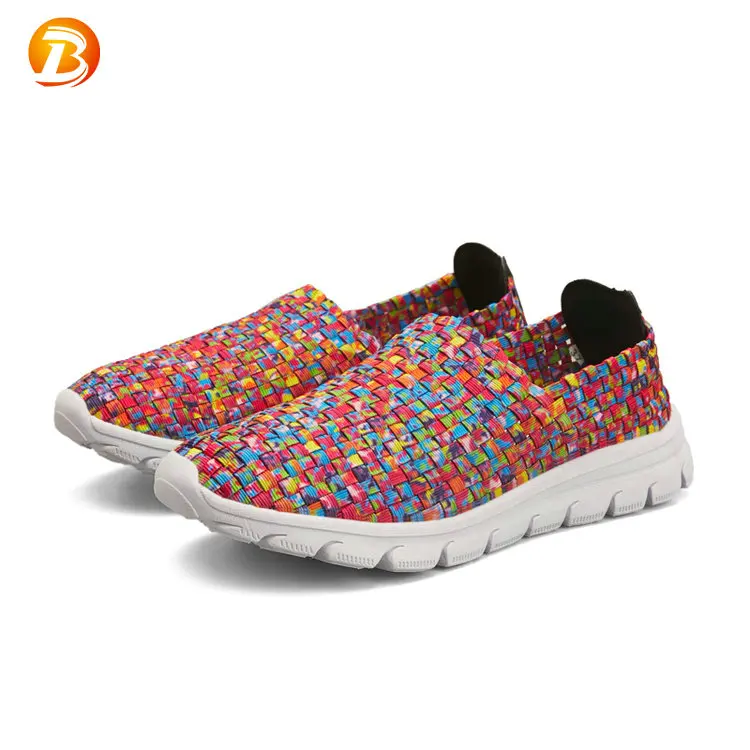 Woven Multi Color Shoe Multicolor Stylish Casual Handmade Loafer