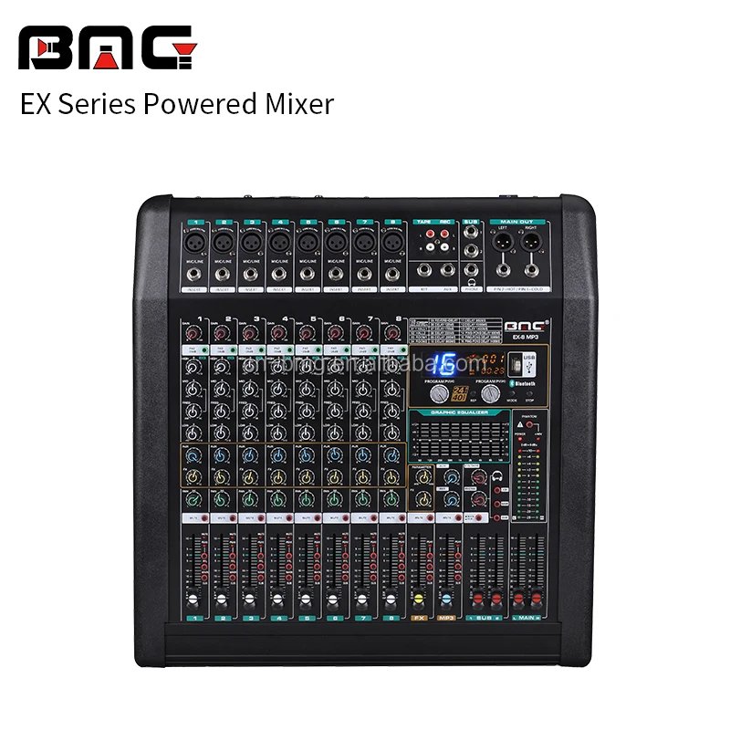 BMG EX-8 MP3 Power Mixer - 8 Channel Professional Audio