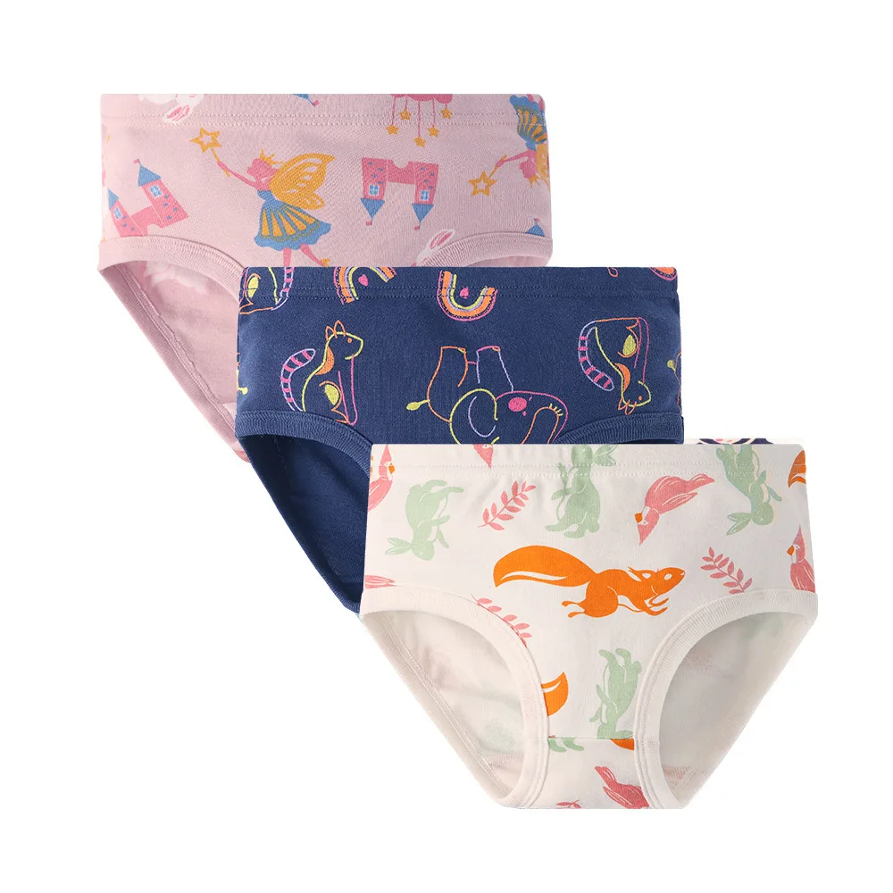 3Pcs Cartoon Kids Girl Underwear 2-8Y