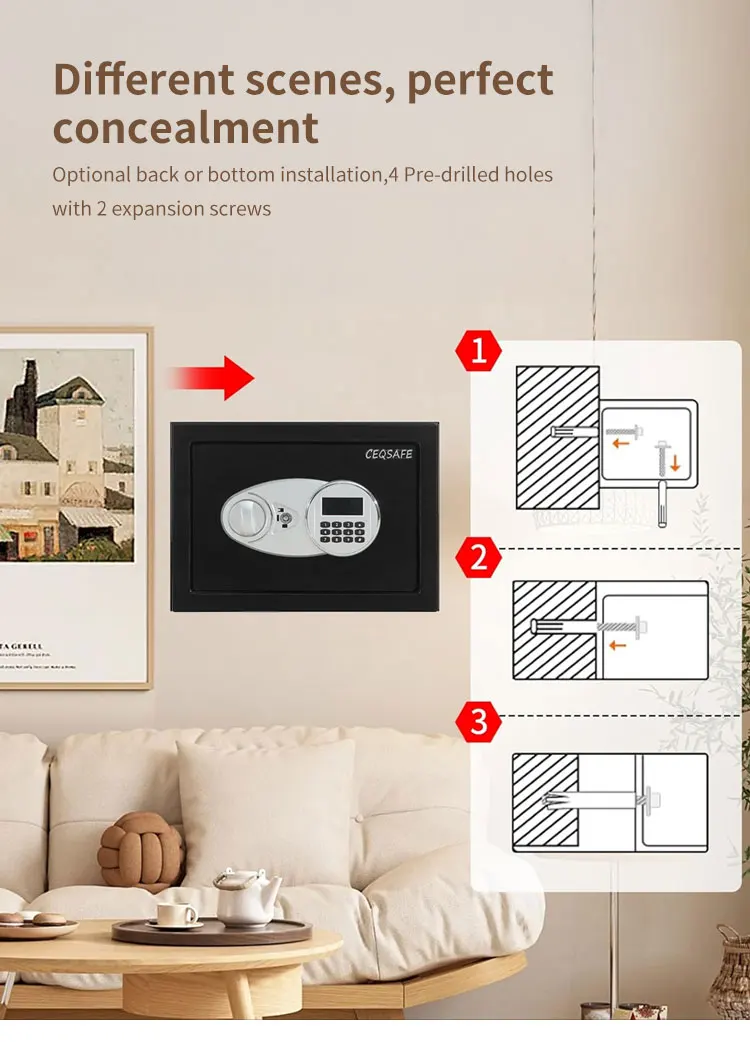 CEQSAFE Classic Electronic Digital Password Code Home Mini Safe Small Safe Box details