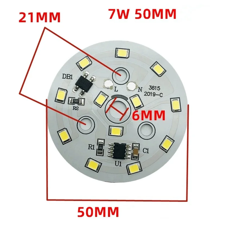 High Voltage 2835 SMD LED Modules Linear T3W 5W 7W 9W 15W Round Light Board 220V LED Board