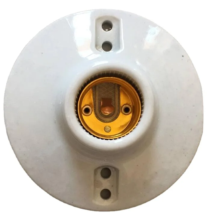 E27 4 Inch Porcelain Lamp Socket Ceramic Lamp Holder with Screw Style Ceiling Rose 250V Voltage Lamp Base