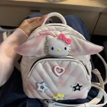 Highly Trend Large Capacity Girl's Schoolbag PU Leather Girl's Bag Princess Backpack Kitty Cat Leather Waterproof Bags