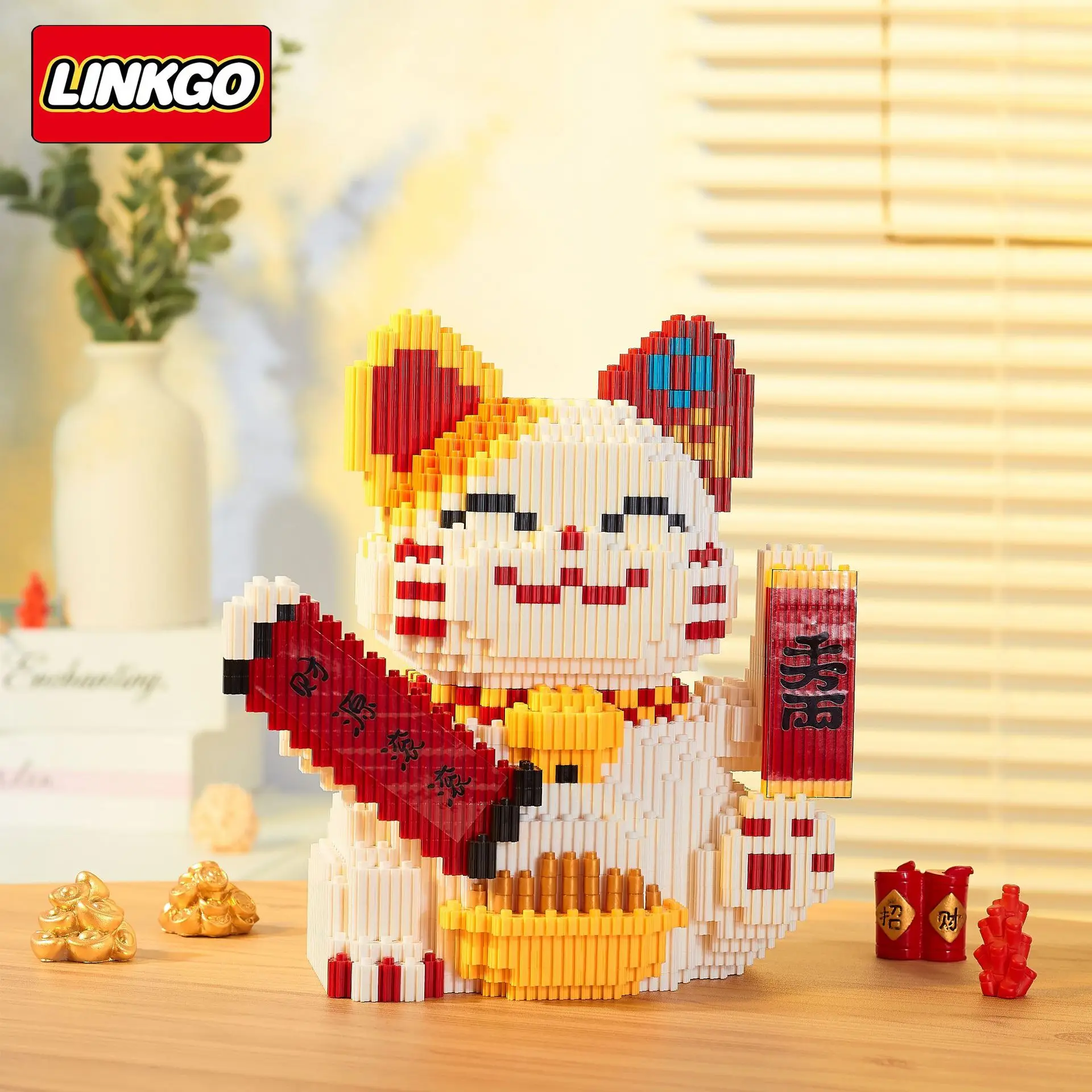 Build Your Luck with Maneki Neko Mini Blocks - Christmas