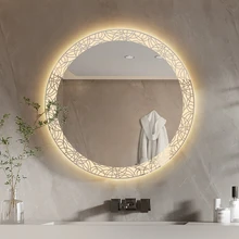 Modern Stylish Wall Mounted Intelligent 3 Color Lighting Led Makeup Vanity Mirror For Home Decor
