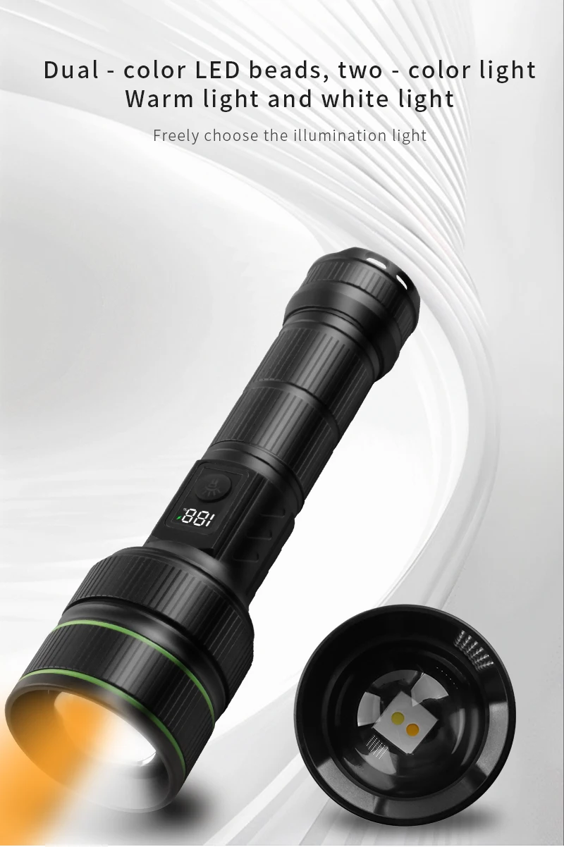 product high lumens power bank usb rechargeable zoomable led waterproof long range powerful led torches light tactical flashlights-23