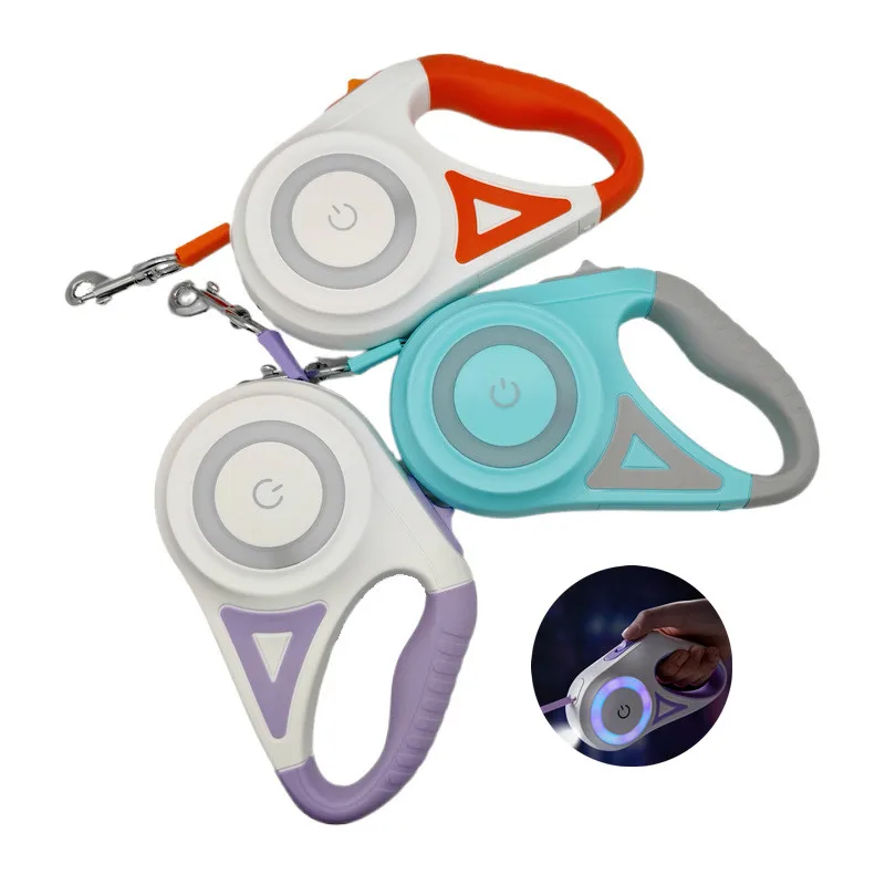 Premium Multifunction Pet Dog Retractable Leash Factory Adjustable 5m 8m 10m Padded with Lights Plastic Material