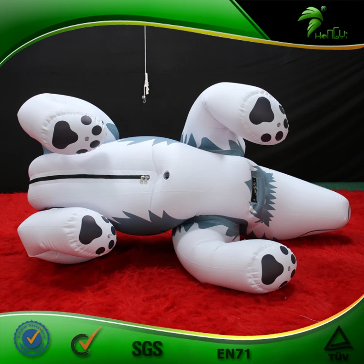 Custom PVC Inflatable Suit Hongyi Double Layer Inflatable Wolf Suit Squeaky Inflatable Animal Suit