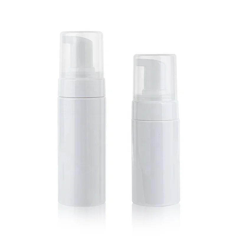 Empty Plastic Foam Pump Bottle 120ml 150ml White Pet Facial Cleanser Mousse Foam Pump Bottle