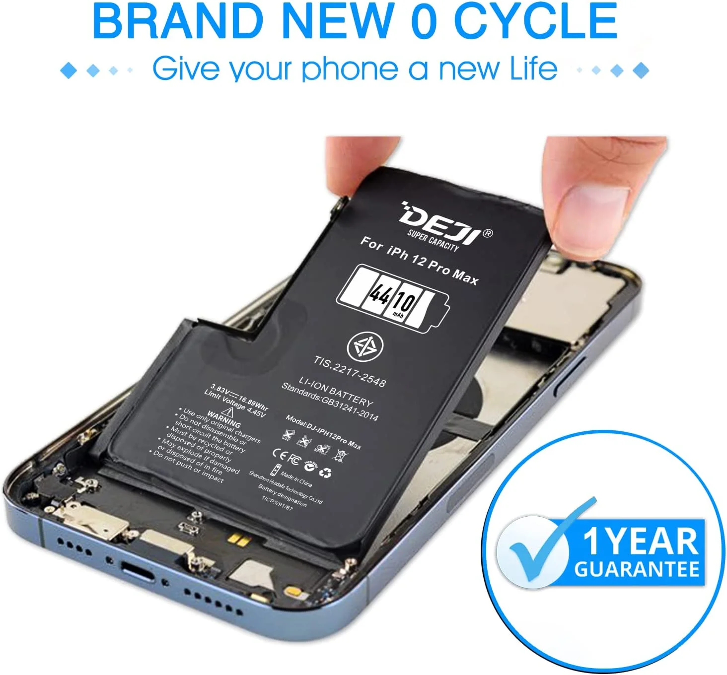 DEJI High Capacity China Mobile Battery for iPhone 12 Pro Max Cellphone