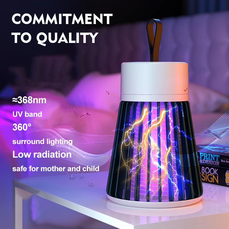 SJZ OEM/ODM Non-toxic High Voltage 1200MAH Indoor/Outdoor Eco-Friendly Electric LED Mosquito Trap Killer Lamp USB Mosquito Lamp