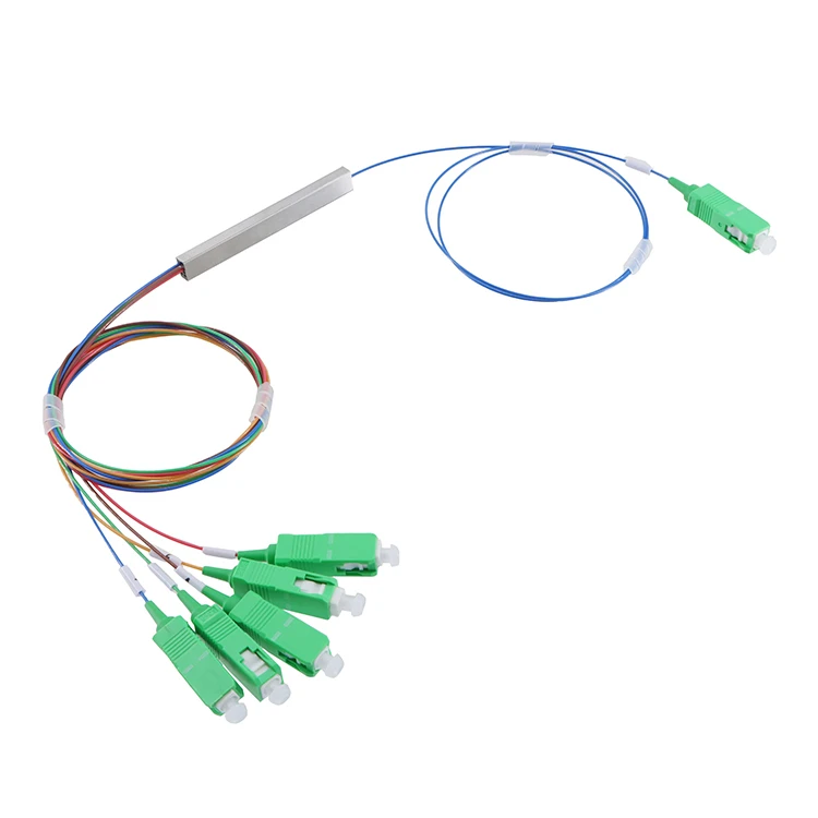 UT-King Factory FTTH 1*5 1x5 Uneven 80:20 Fiber Optic Mini Type Divisor PLC Splitter with SC UPC/APC Connector 1:5 PLC Splitter