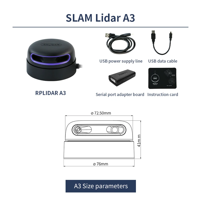 Jetson Nano SLAM navigation lidar A1M8 sensor kit with 12M Range avoids obstacles designed for Raspberry Pi and ROS-robot